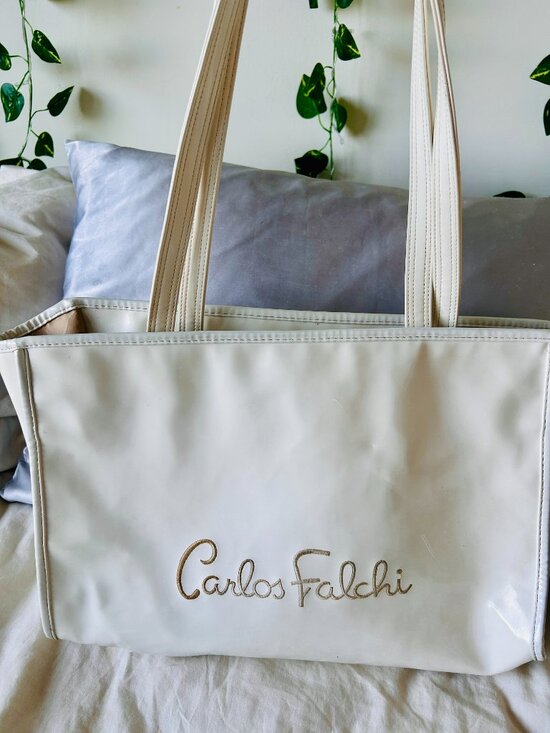 Carlos Falchi Accessories - Carlos Falchi vintage patent leather tote bag